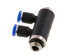 4mm x G1/8'' 2-way Manifold Messing/PA 66 Insteekfitting Buitendraad Draaibaar NBR