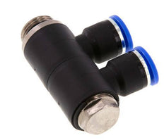 10mm x G3/8'' 2-way Manifold Messing/PA 66 Insteekfitting Buitendraad Draaibaar NBR