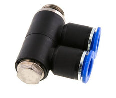12mm x G3/8'' 2-way Manifold Messing/PA 66 Insteekfitting Buitendraad Draaibaar NBR