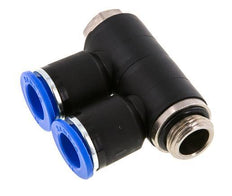 12mm x G3/8'' 2-way Manifold Messing/PA 66 Insteekfitting Buitendraad Draaibaar NBR