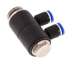 8mm x G1/2'' 2-way Manifold Messing/PA 66 Insteekfitting Buitendraad Draaibaar NBR