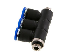 8mm x G1/8'' 3-way Manifold Messing/PA 66 Insteekfitting Buitendraad Draaibaar NBR