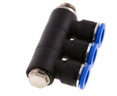 10mm x G1/4'' 3-way Manifold Messing/PA 66 Insteekfitting Buitendraad Draaibaar NBR