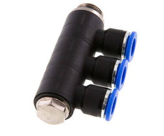 10mm x G3/8'' 3-way Manifold Messing/PA 66 Insteekfitting Buitendraad Draaibaar NBR