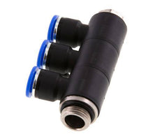 10mm x G3/8'' 3-way Manifold Messing/PA 66 Insteekfitting Buitendraad Draaibaar NBR