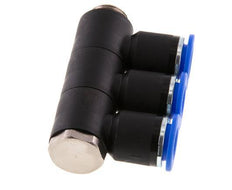 12mm x G3/8'' 3-way Manifold Messing/PA 66 Insteekfitting Buitendraad Draaibaar NBR