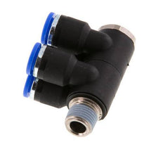 6mm x R1/8'' 4-way Manifold Messing/PA 66 Insteekfitting Buitendraad Draaibaar NBR