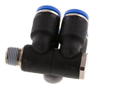 8mm x R1/8'' 4-way Manifold Messing/PA 66 Insteekfitting Buitendraad Draaibaar NBR