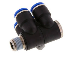 10mm x R1/4'' 4-way Manifold Messing/PA 66 Insteekfitting Buitendraad Draaibaar NBR