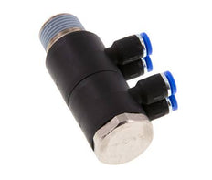 4mm x R3/8'' 4-way Manifold Messing/PA 66 Insteekfitting Buitendraad Draaibaar NBR