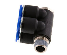12mm x R3/8'' 4-way Manifold Messing/PA 66 Insteekfitting Buitendraad Draaibaar NBR