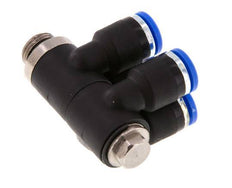 6mm x G1/8'' 4-way Manifold Messing/PA 66 Insteekfitting Buitendraad Draaibaar NBR