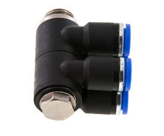 8mm x G1/4'' 4-way Manifold Messing/PA 66 Insteekfitting Buitendraad Draaibaar NBR