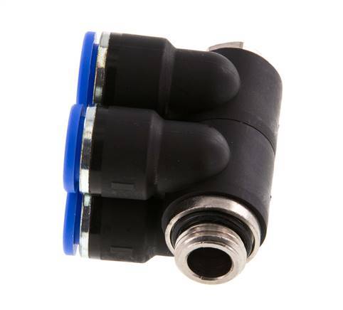 10mm x G1/4'' 4-way Manifold Messing/PA 66 Insteekfitting Buitendraad Draaibaar NBR