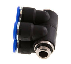 10mm x G1/4'' 4-way Manifold Messing/PA 66 Insteekfitting Buitendraad Draaibaar NBR