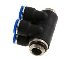 10mm x G3/8'' 4-way Manifold Messing/PA 66 Insteekfitting Buitendraad Draaibaar NBR