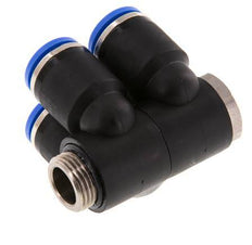 12mm x G3/8'' 4-way Manifold Messing/PA 66 Insteekfitting Buitendraad Draaibaar NBR