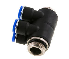 10mm x G1/2'' 4-way Manifold Messing/PA 66 Insteekfitting Buitendraad Draaibaar NBR