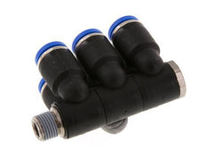 8mm x R1/8'' 6-way Manifold Messing/PA 66 Insteekfitting Buitendraad Draaibaar NBR