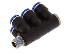10mm x R1/4'' 6-way Manifold Messing/PA 66 Insteekfitting Buitendraad Draaibaar NBR