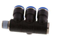 10mm x R1/4'' 6-way Manifold Messing/PA 66 Insteekfitting Buitendraad Draaibaar NBR
