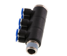 6mm x R3/8'' 6-way Manifold Messing/PA 66 Insteekfitting Buitendraad Draaibaar NBR