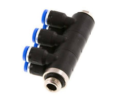 4mm x G1/8'' 6-way Manifold Messing/PA 66 Insteekfitting Buitendraad Draaibaar NBR