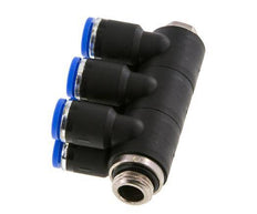 8mm x G1/4'' 6-way Manifold Messing/PA 66 Insteekfitting Buitendraad Draaibaar NBR