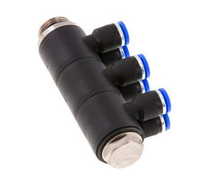 6mm x G3/8'' 6-way Manifold Messing/PA 66 Insteekfitting Buitendraad Draaibaar NBR