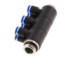6mm x G3/8'' 6-way Manifold Messing/PA 66 Insteekfitting Buitendraad Draaibaar NBR