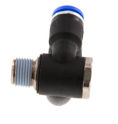 6mm x R1/8'' Double 90deg Elbow Messing/PA 66 Insteekfitting Buitendraad Draaibaar NBR [2 Stuks]