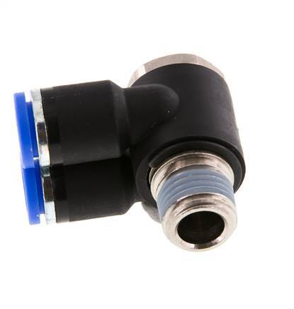 8mm x R1/4'' Double 90deg Elbow Messing/PA 66 Insteekfitting Buitendraad Draaibaar NBR