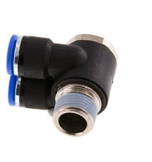 10mm x R3/8'' Double 90deg Elbow Messing/PA 66 Insteekfitting Buitendraad Draaibaar NBR