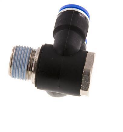 10mm x R3/8'' Double 90deg Elbow Messing/PA 66 Insteekfitting Buitendraad Draaibaar NBR