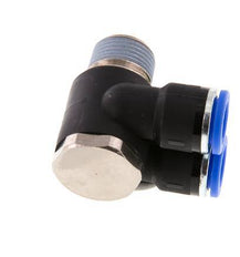 10mm x R3/8'' Double 90deg Elbow Messing/PA 66 Insteekfitting Buitendraad Draaibaar NBR