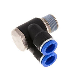 10mm x R3/8'' Double 90deg Elbow Messing/PA 66 Insteekfitting Buitendraad Draaibaar NBR