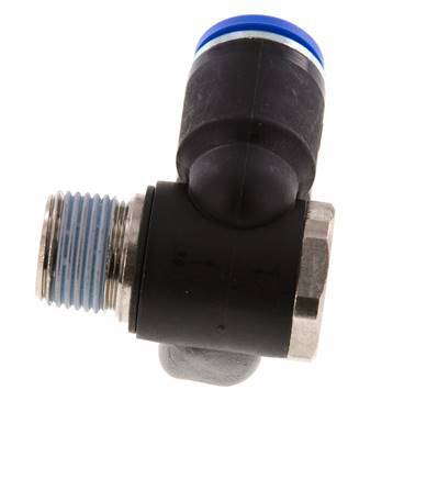 12mm x R3/8'' Double 90deg Elbow Messing/PA 66 Insteekfitting Buitendraad Draaibaar NBR
