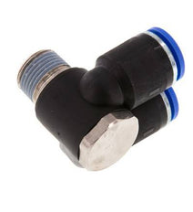 12mm x R3/8'' Double 90deg Elbow Messing/PA 66 Insteekfitting Buitendraad Draaibaar NBR