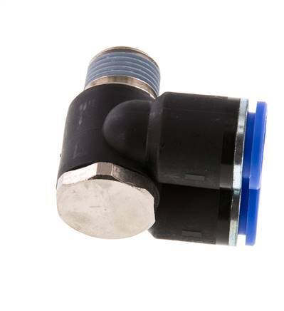 12mm x R3/8'' Double 90deg Elbow Messing/PA 66 Insteekfitting Buitendraad Draaibaar NBR