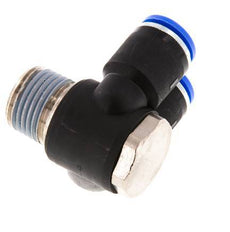 12mm x R1/2'' Double 90deg Elbow Messing/PA 66 Insteekfitting Buitendraad Draaibaar NBR