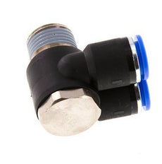 12mm x R1/2'' Double 90deg Elbow Messing/PA 66 Insteekfitting Buitendraad Draaibaar NBR