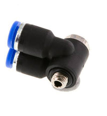 4mm x M 5 Double 90deg Elbow Messing/PA 66 Insteekfitting Buitendraad Draaibaar NBR [2 Stuks]