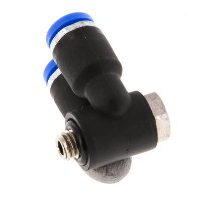 4mm x M 5 Double 90deg Elbow Messing/PA 66 Insteekfitting Buitendraad Draaibaar NBR [2 Stuks]