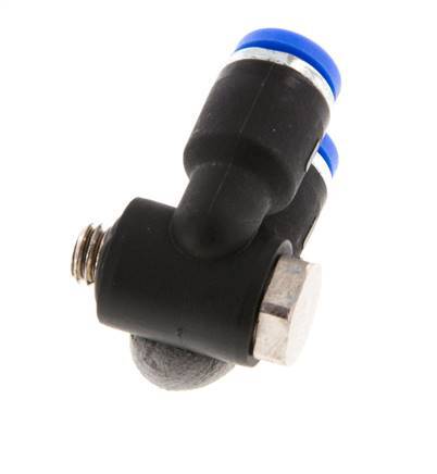 4mm x M 5 Double 90deg Elbow Messing/PA 66 Insteekfitting Buitendraad Draaibaar NBR [2 Stuks]