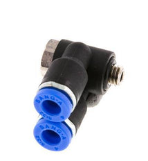 4mm x M 5 Double 90deg Elbow Messing/PA 66 Insteekfitting Buitendraad Draaibaar NBR [2 Stuks]