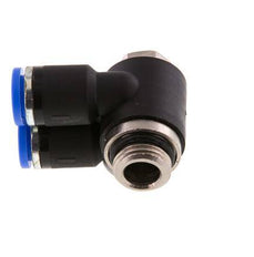 8mm x G1/4'' Double 90deg Elbow Messing/PA 66 Insteekfitting Buitendraad Draaibaar NBR