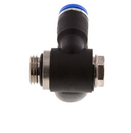 8mm x G1/4'' Double 90deg Elbow Messing/PA 66 Insteekfitting Buitendraad Draaibaar NBR
