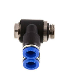 8mm x G1/4'' Double 90deg Elbow Messing/PA 66 Insteekfitting Buitendraad Draaibaar NBR