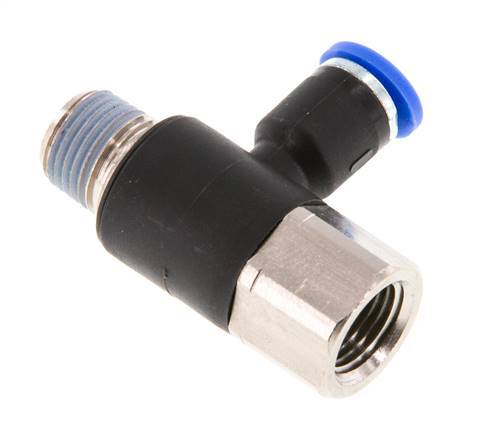 4mm x R1/8'' Elbow Messing/PA 66 Insteekfitting Buitendraad Binnendraad Draaibaar NBR [2 Stuks]