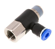 4mm x R1/8'' Elbow Messing/PA 66 Insteekfitting Buitendraad Binnendraad Draaibaar NBR [2 Stuks]